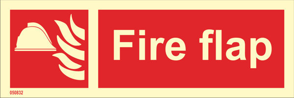 Fire sign "Fire flap" - IMPA 33.6160