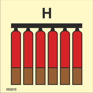 ISO 17631 Fire Control sign "Fixed halon gas fire extinguishing battery" - IMPA 33.6828