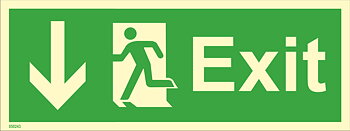 Riktningsanvisningsskylt "Exit ner (med pil)" - IMPA 33.4408