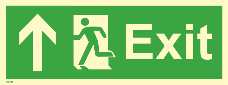 Direction sign "Exit up (with arrow)" - IMPA 33.4400