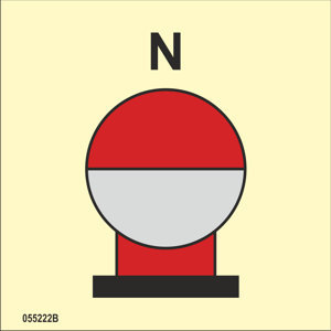 ISO 17631 Fire Control-skylt "Nitrogen bottles in protected area"- IMPA 33.6833