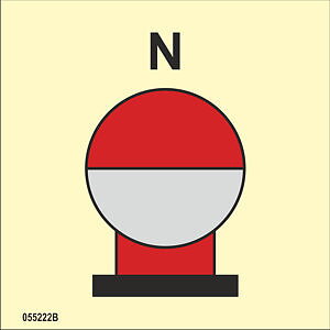 ISO 17631 Fire Control-skylt "Nitrogen bottles in protected area"- IMPA 33.6833