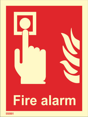 Fire sign "Fire Alarm (with text)" - IMPA 33.6121