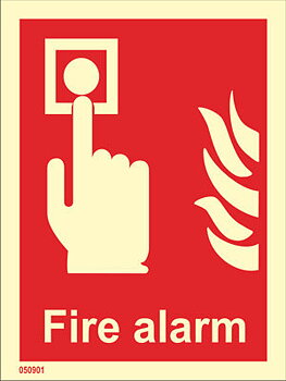 Fire sign "Fire Alarm (with text)" - IMPA 33.6121