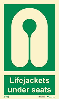 IMO sign "Lifejackets under seats" - IMPA 33.4130