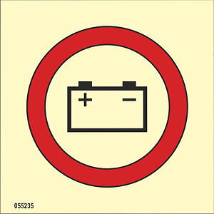 ISO 17631 Fire Control-skylt "Emergency source of electrical power (battery)"- IMPA 33.6867
