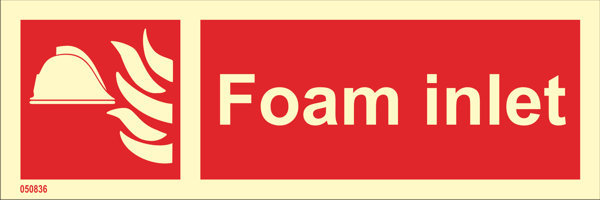 Brandskylt "Foam inlet" - IMPA 33.6155
