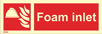 Brandskylt "Foam inlet" - IMPA 33.6155