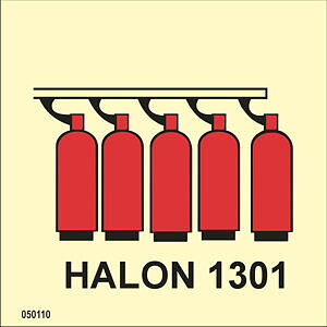 IMO A.654(16) Fire Control sign "Halon 1301 battery" - IMPA 33.6010