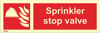 Brandskylt "Sprinkler stop valve" - IMPA 33.6152