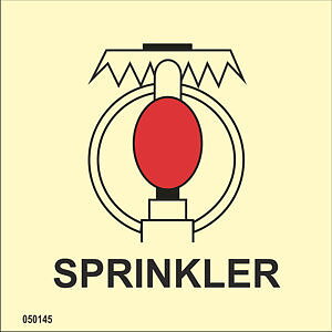 IMO A.654(16) Fire Control-skylt "Space protected by sprinkler" - IMPA 33.6045