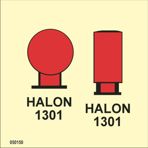 IMO A.654(16) Fire Control sign "Halon 1301 bottles in protected area" - IMPA 33.6050
