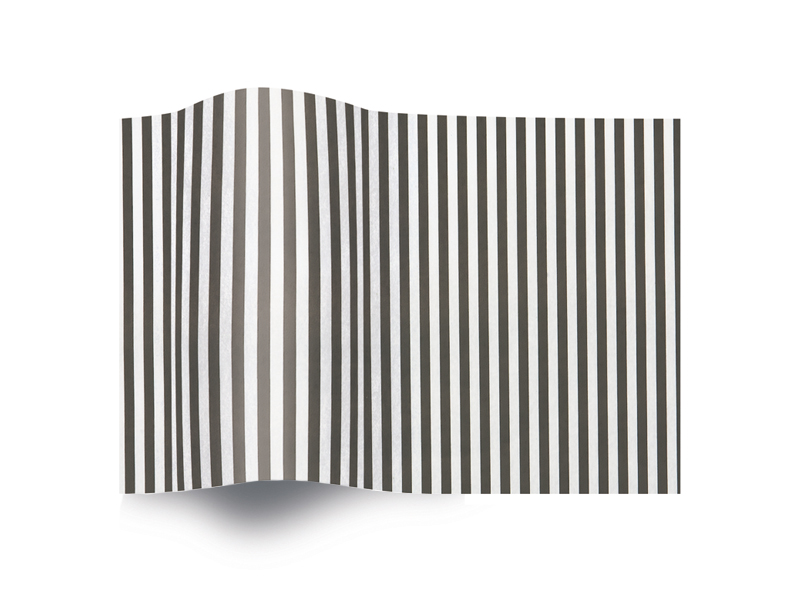 Black and White Stripe Printed Tissue Paper 50cm x 75cm 6 Pack