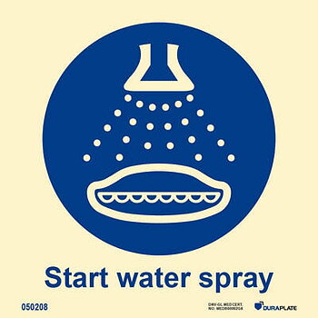 IMO sign "Start water spray" - IMPA 33.5107