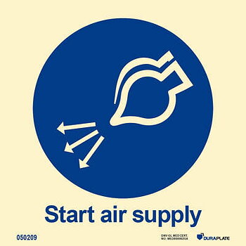 IMO-skylt "Start air supply" - IMPA 33.5108