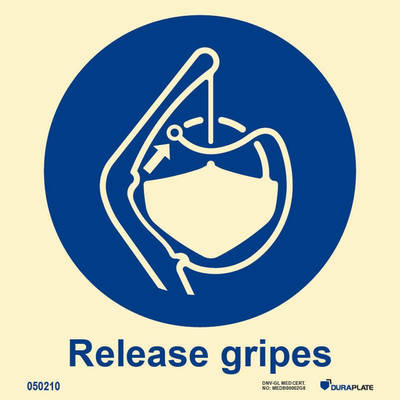 IMO-skylt "Release gripes" - IMPA 33.5109
