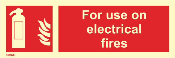 Fire sign "For use on electrical fires" - IMPA 33.6165