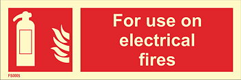 Fire sign "For use on electrical fires" - IMPA 33.6165