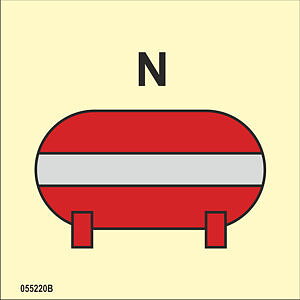 ISO 17631 Fire Control sign "Fixed nitrogen fire extinguishing installation" - IMPA 33.6821