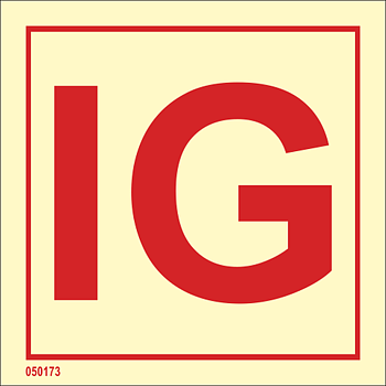 ISO 17631 Fire Control-skylt "Inert gas installation (IG)"- IMPA 33.6073