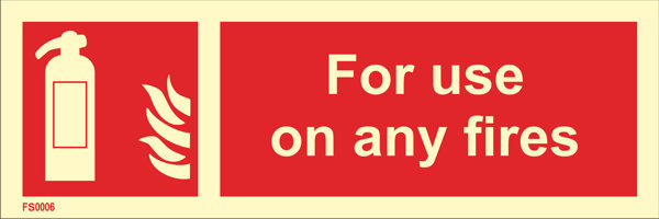 Fire sign "For use on any fires" - IMPA 33.6163