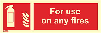 Fire sign "For use on any fires" - IMPA 33.6163