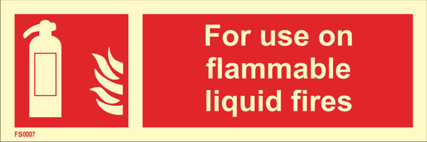 Fire sign "For use on flammable liquid fires" - IMPA 33.6164