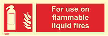 Fire sign "For use on flammable liquid fires" - IMPA 33.6164