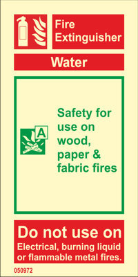 Fire sign "Fire extinguisher (water)" - IMPA 33.6430
