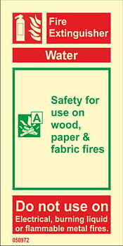 Fire sign "Fire extinguisher (water)" - IMPA 33.6430