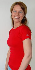 T-shirt dam röd 1887