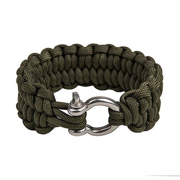 Paracord armband med shackel i metall