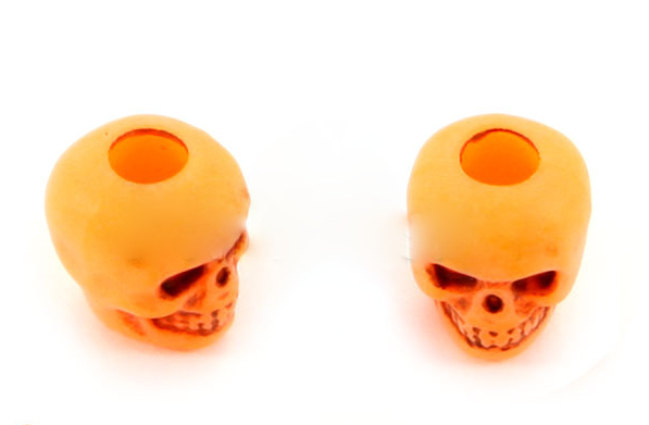 Skull bead Neon Orange