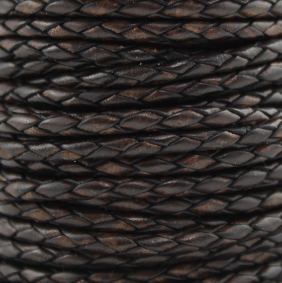 Flätad läderrem 4,0 mm - 12