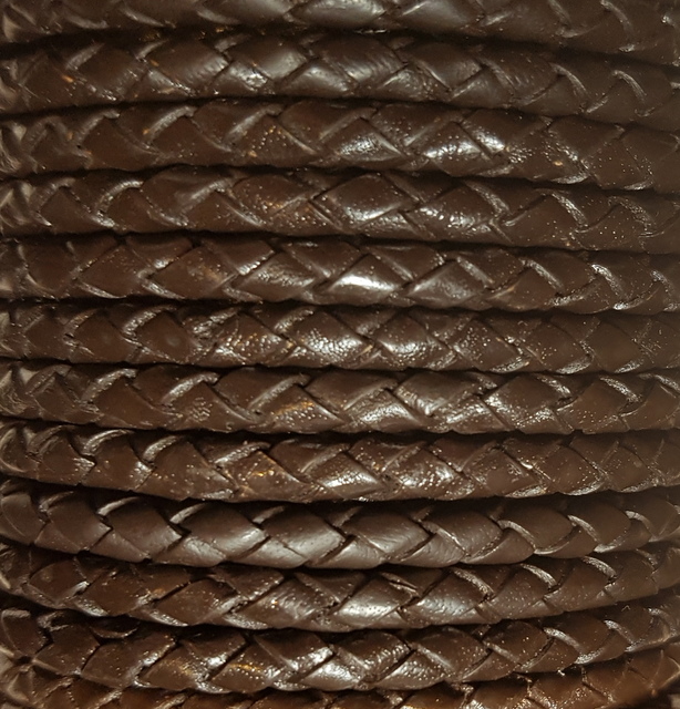 Flätad läderrem 4,0 mm