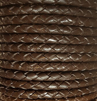 Flätad läderrem 4,0 mm