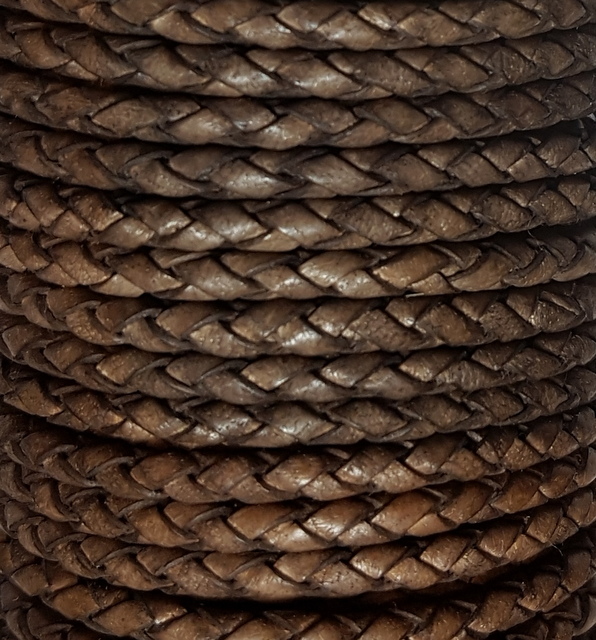 Flätad läderrem 3,0 mm - 5