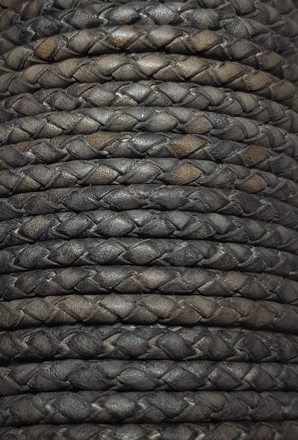 Flätad läderrem 3,0 mm - 7