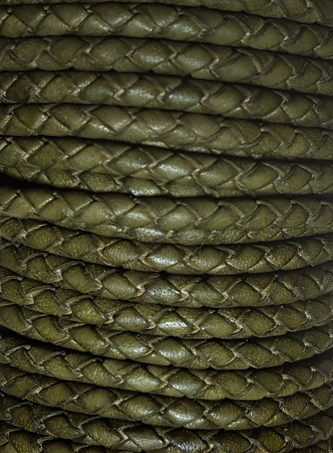 Flätad läderrem 3,0 mm - 4