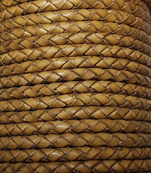 Flätad läderrem 3,0 mm
