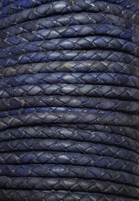 Flätad läderrem 3,0 mm - 9