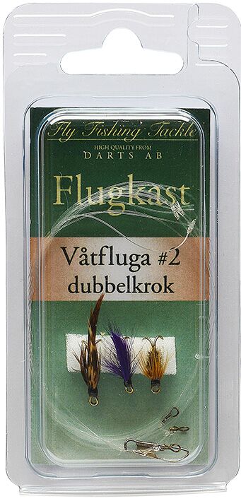 Flugkast - Våtfluga dubbelkrok