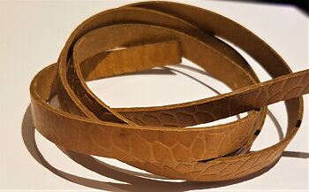 Läderrem Croco Mustard