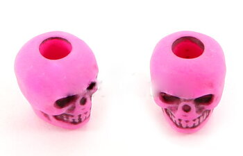 Skull bead Hot Pink