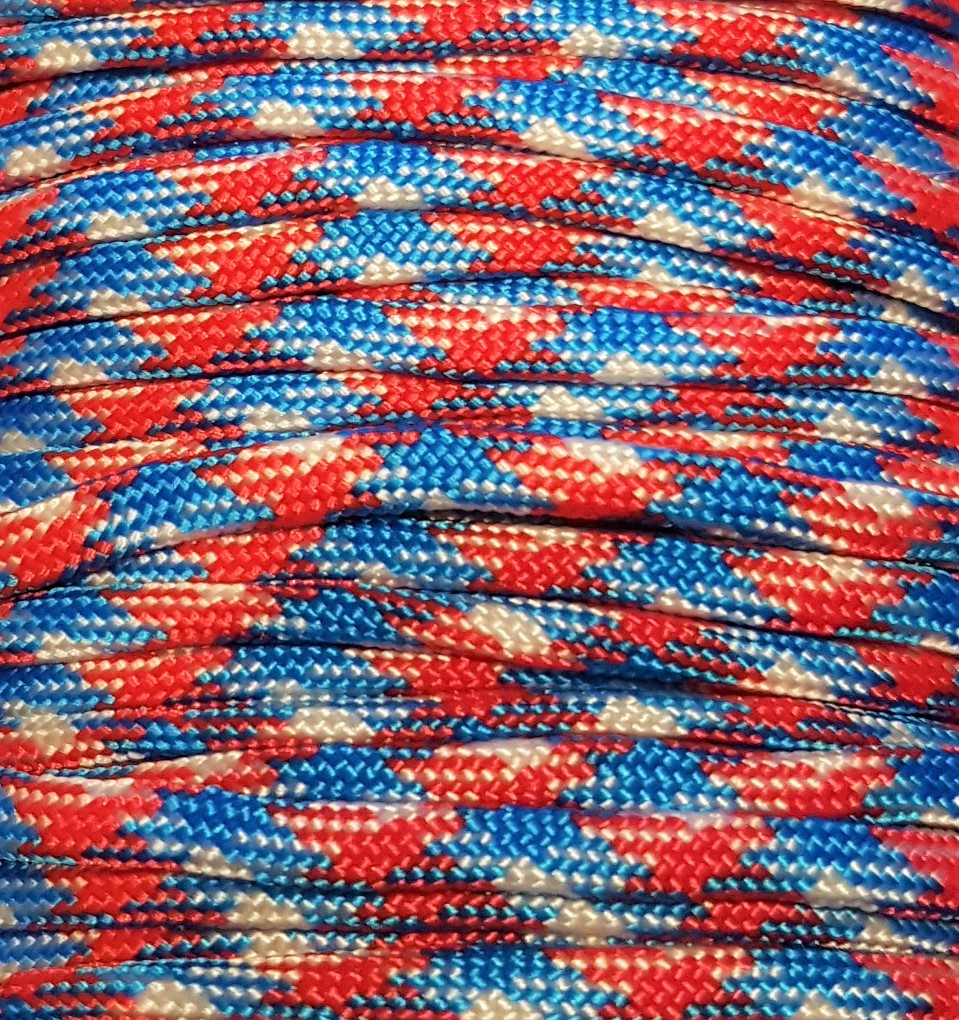 Paracord Blå/vit/röd