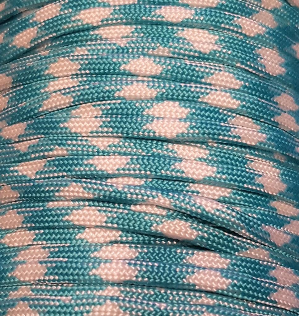 Paracord Turkos/vit