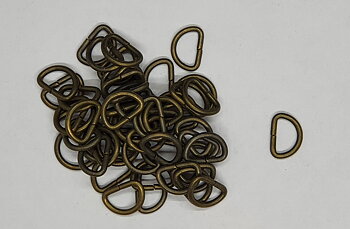 D-ring 10 mm - Antik mässing