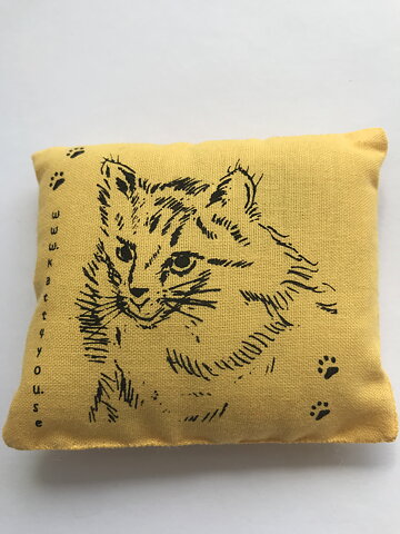 Leksakskudde med kattmynta Gul