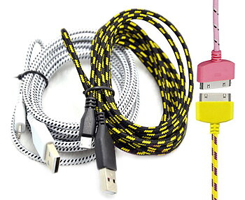 Nylonbeklädd Mobilkabel 2 Meter