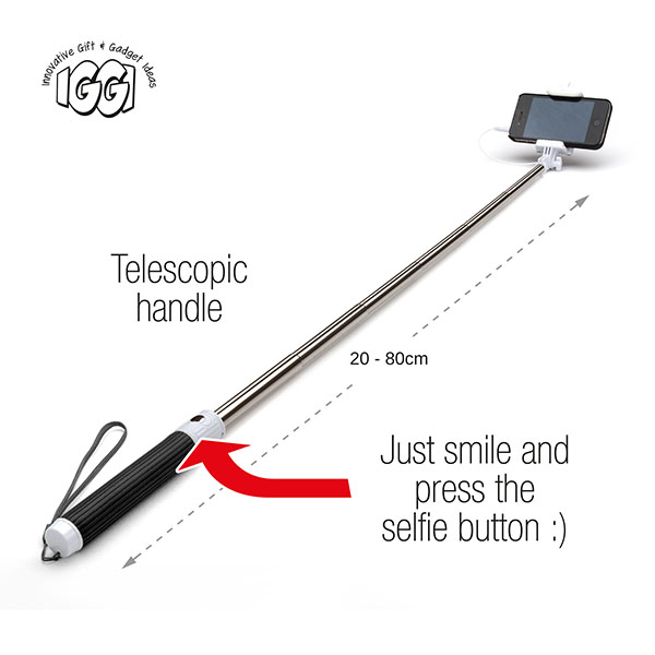 Selfiepinne med 3,5 mm-anslutning - 3